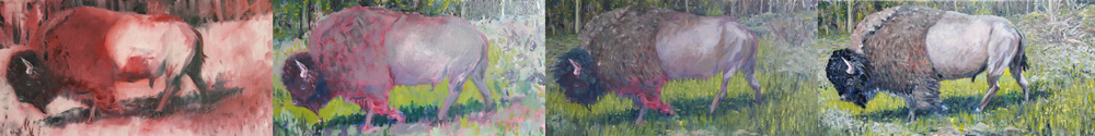 Yellowstone Bison painting by April Lombardi